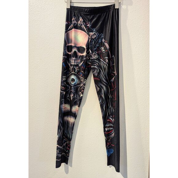 Women's Skull Gothic Leggings  Sz XS - Picture 9 of 9